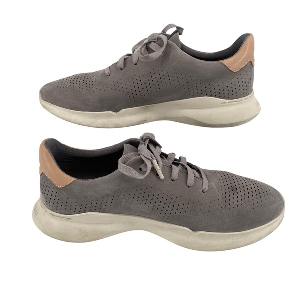 Cole Haan Grand 360 Sneakers Size 9.5 Gray Suede Perforated Low Top Casual - Picture 3 of 6